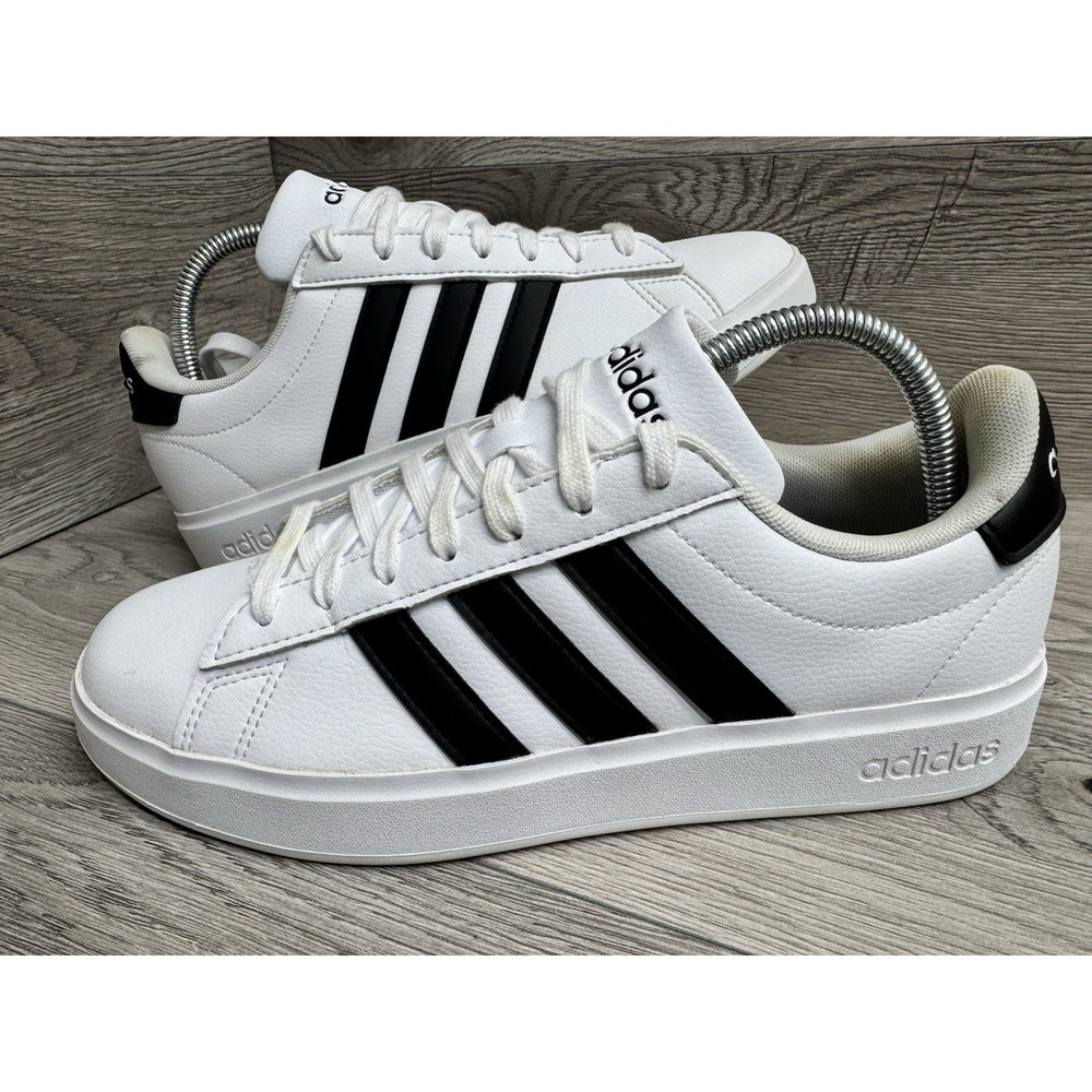 Adidas Grand Court Women's Size 8 Sneakers White Black Stripe Sneakers